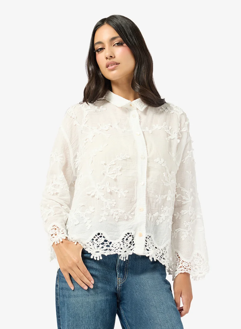 ايلا Lace Button Down Shirt